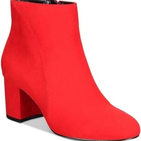 NWT INC International Concepts Red Lava Suede Close Toe Ankle Boots, Size 8 - Picture 7 of 12